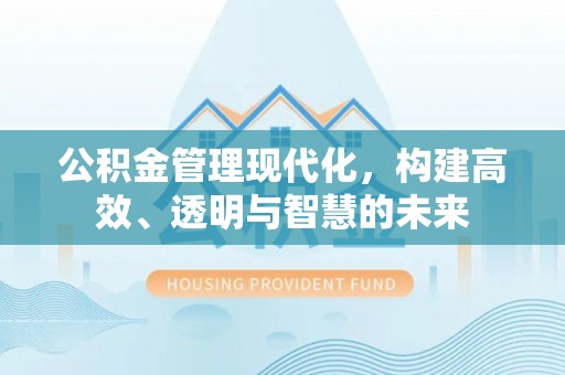 冠县公积金管理现代化，构建高效、透明与智慧的未来